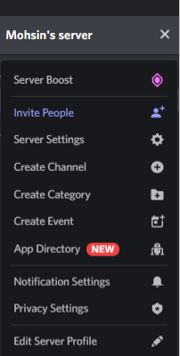 Guiding photo of how to open server settings