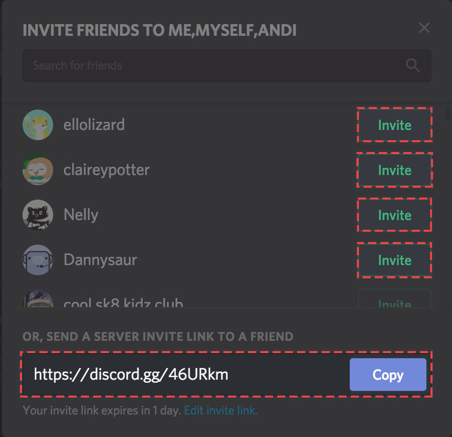An illustration of a Discord server invite link